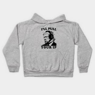 AI Presidents Gaming. Trump will pull your IP. Kids Hoodie